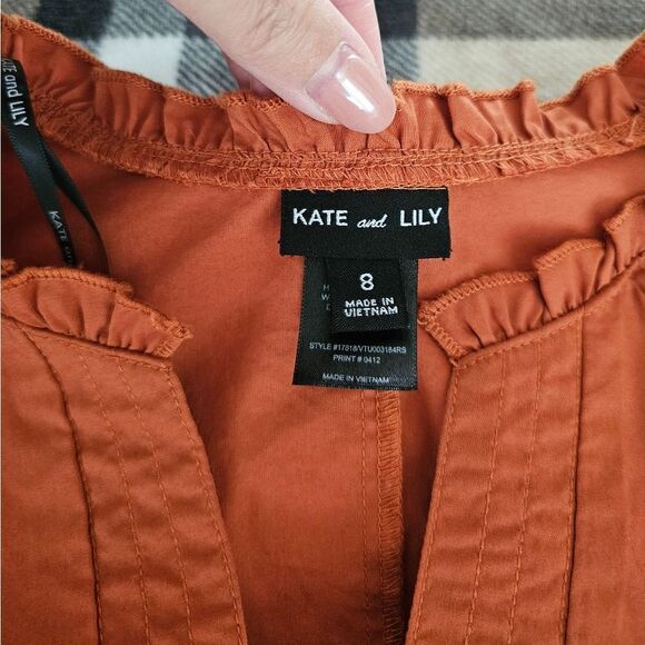 Chic Orange Midi Dress - Picture 5 of 8